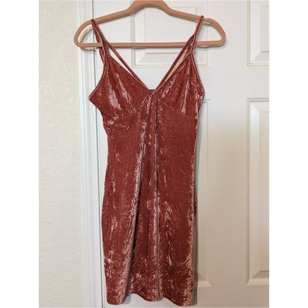Crushed Velvet Pink Cami Dress